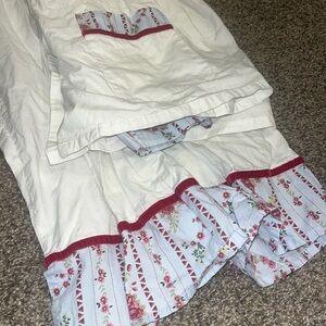 Anne Lewin Pure Cotton Pajama Set 100% Cotton White Christmas Red Medium